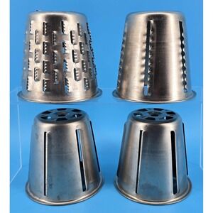 Vtg King Kutter Cones Set Of 4 For Manual Food Processor Slice Shred Stainless